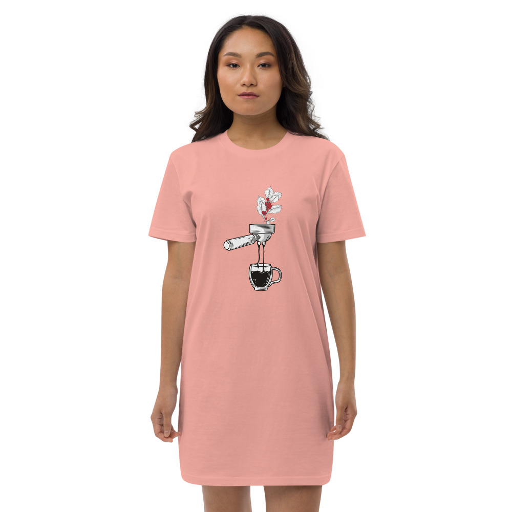 organic cotton t-shirt dress Pink front