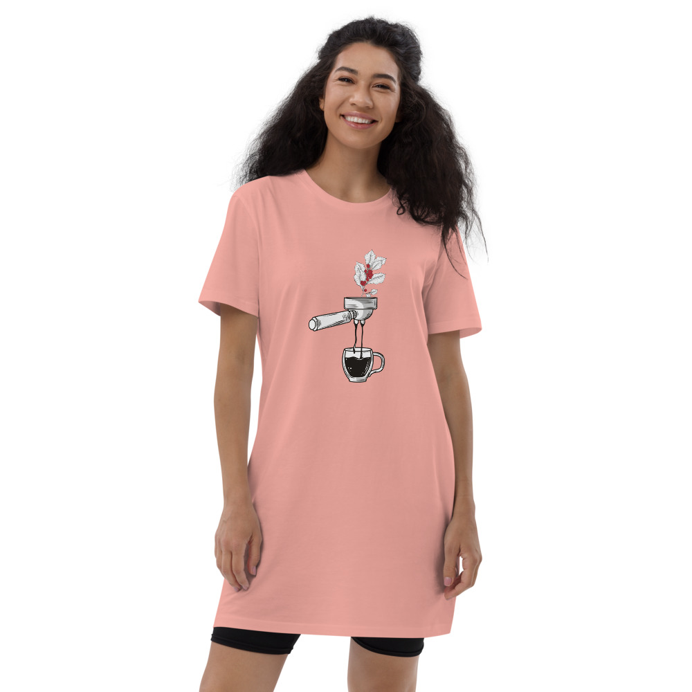 organic cotton t-shirt dress Pink front