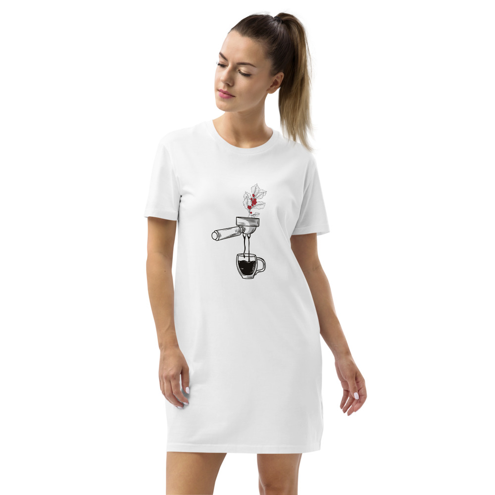 organic cotton t-shirt dress with white front